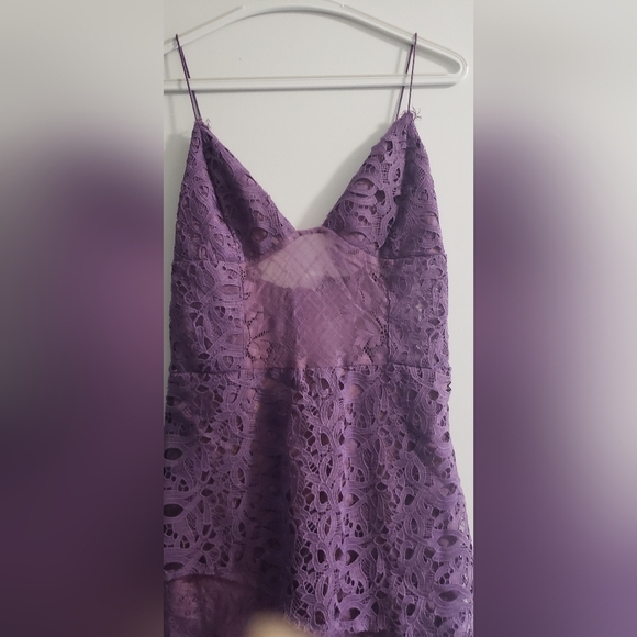 Jluxlabel purple lace tiered purple dress medium nwt - Picture 3 of 7